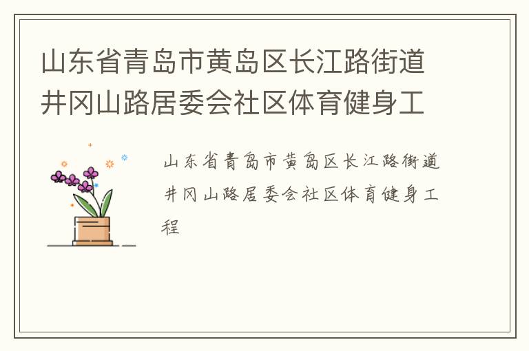 山东省青岛市黄岛区长江路街道井冈山路居委会社区体育健身工程
