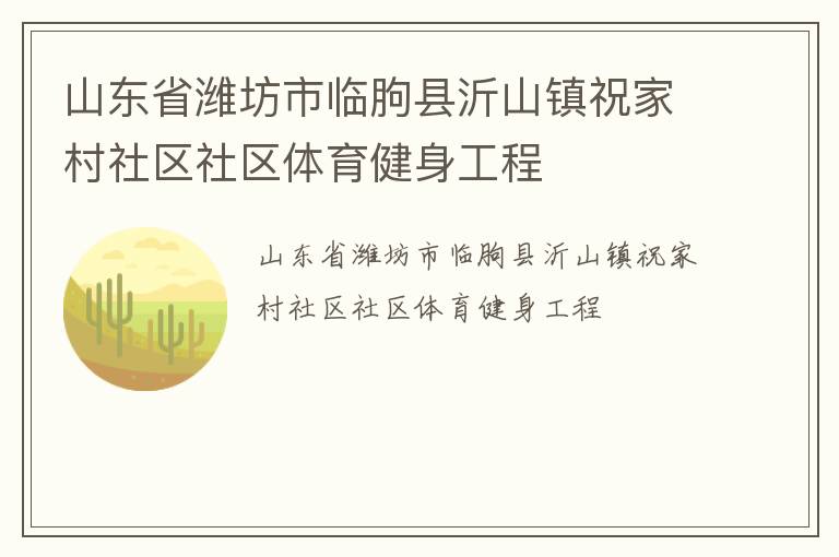 山东省潍坊市临朐县沂山镇祝家村社区社区体育健身工程