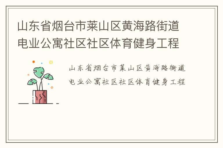 山东省烟台市莱山区黄海路街道电业公寓社区社区体育健身工程