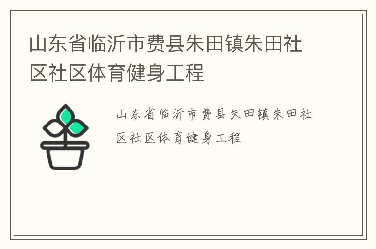 山东省临沂市费县朱田镇朱田社区社区体育健身工程