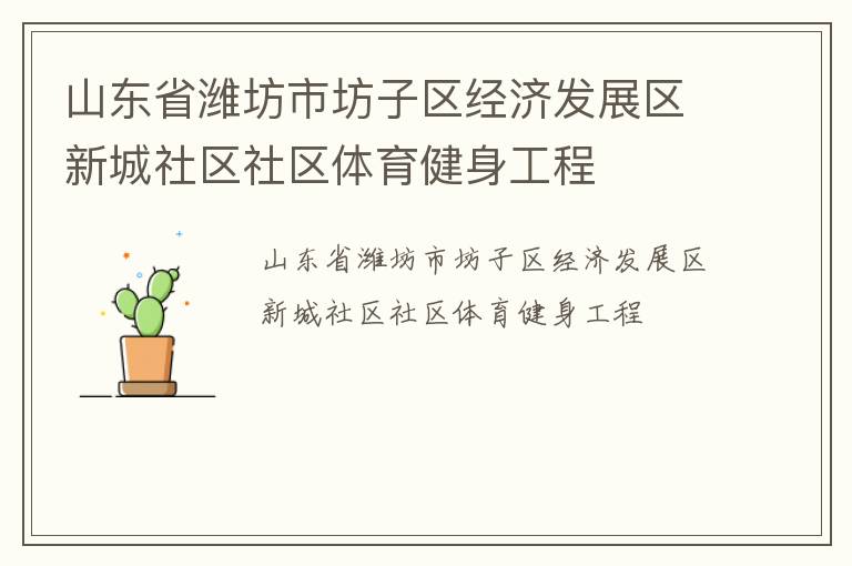 山东省潍坊市坊子区经济发展区新城社区社区体育健身工程