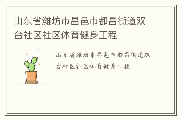 山东省潍坊市昌邑市都昌街道双台社区社区体育健身工程