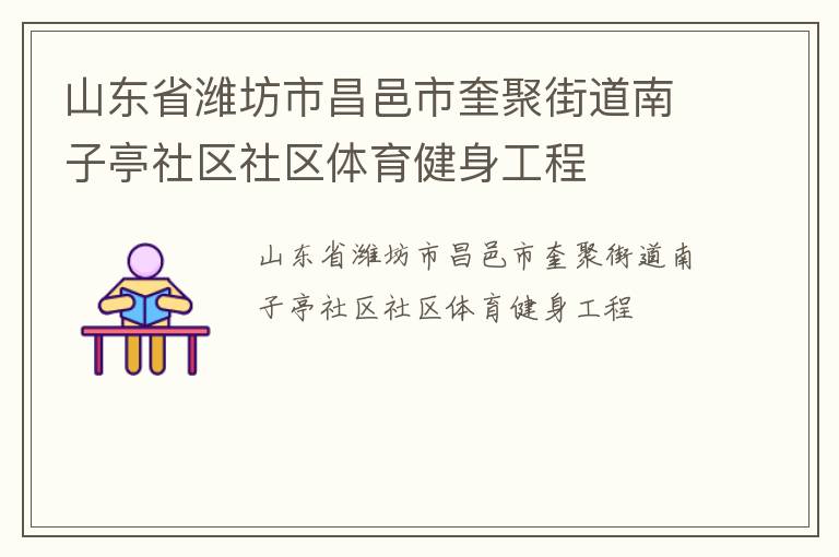 山东省潍坊市昌邑市奎聚街道南子亭社区社区体育健身工程