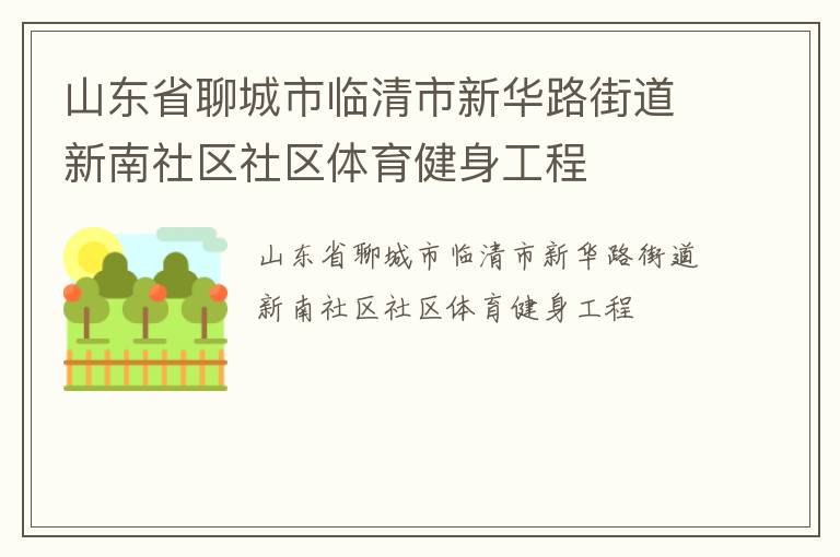 山东省聊城市临清市新华路街道新南社区社区体育健身工程