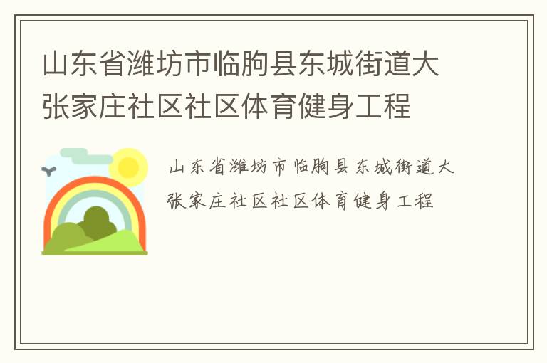山东省潍坊市临朐县东城街道大张家庄社区社区体育健身工程