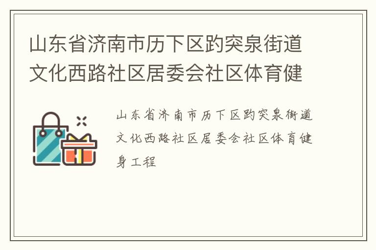 山东省济南市历下区趵突泉街道文化西路社区居委会社区体育健身工程