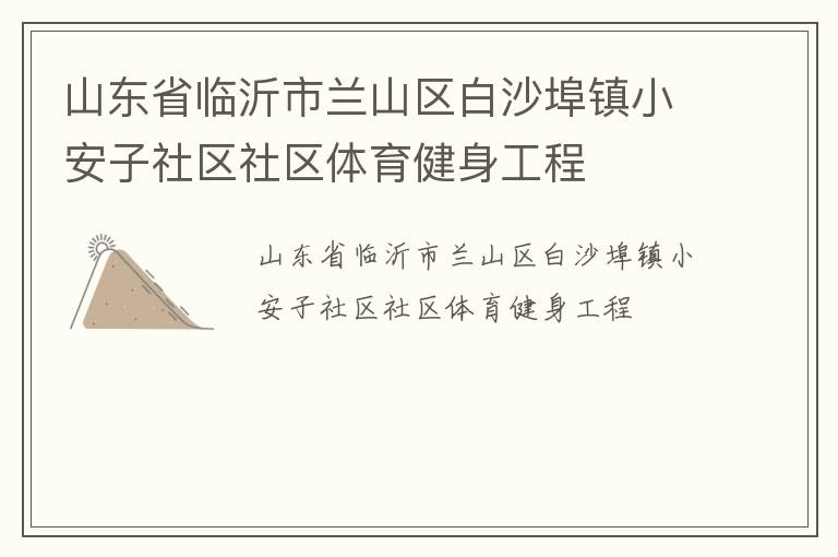 山东省临沂市兰山区白沙埠镇小安子社区社区体育健身工程