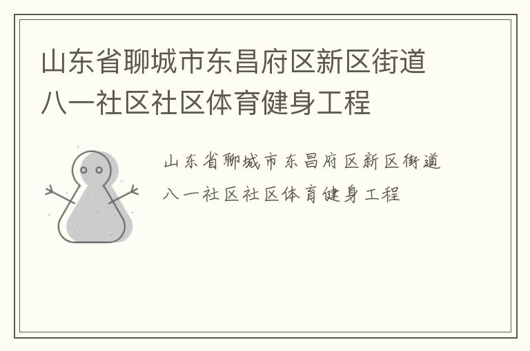 山东省聊城市东昌府区新区街道八一社区社区体育健身工程
