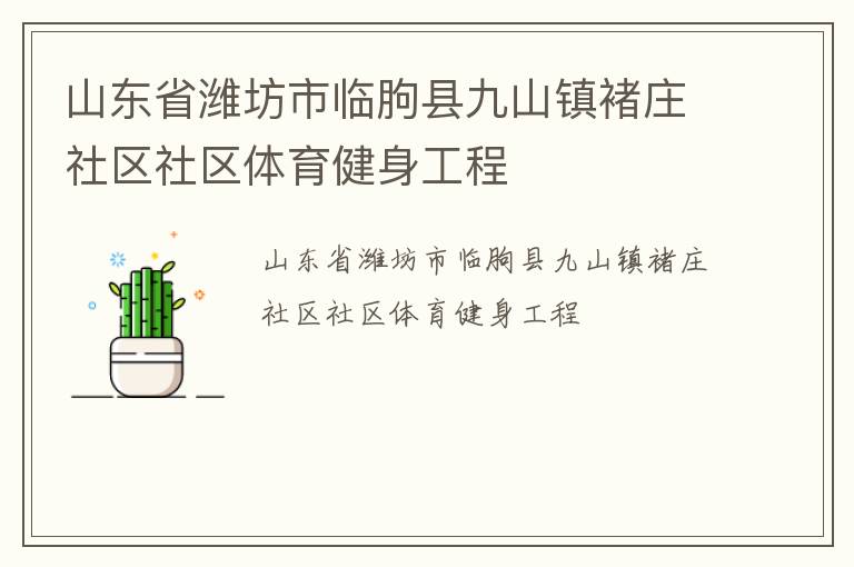 山东省潍坊市临朐县九山镇褚庄社区社区体育健身工程
