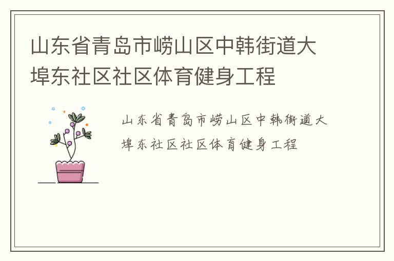 山东省青岛市崂山区中韩街道大埠东社区社区体育健身工程