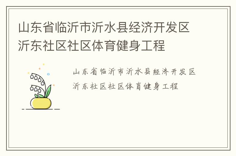 山东省临沂市沂水县经济开发区沂东社区社区体育健身工程