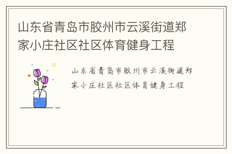 山东省青岛市胶州市云溪街道郑家小庄社区社区体育健身工程