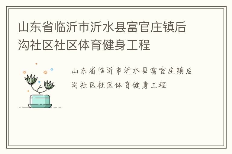 山东省临沂市沂水县富官庄镇后沟社区社区体育健身工程