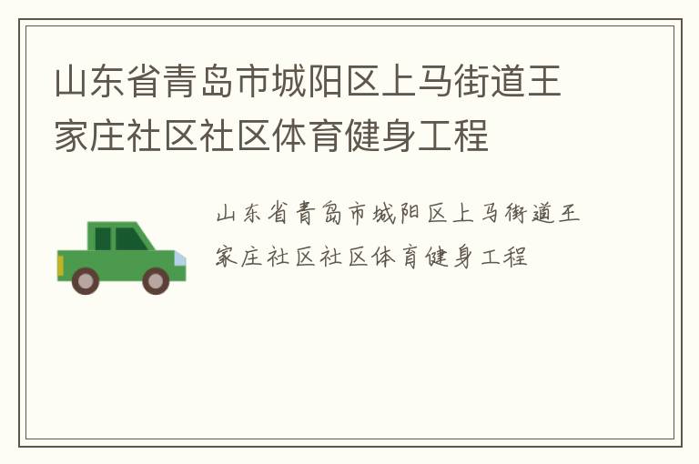 山东省青岛市城阳区上马街道王家庄社区社区体育健身工程