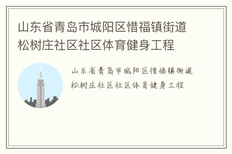 山东省青岛市城阳区惜福镇街道松树庄社区社区体育健身工程