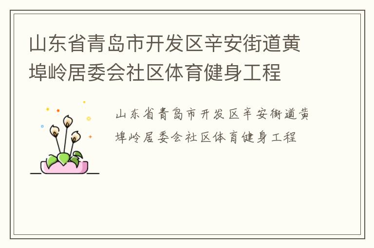 山东省青岛市开发区辛安街道黄埠岭居委会社区体育健身工程