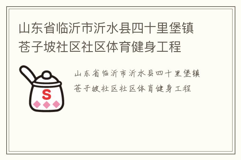山东省临沂市沂水县四十里堡镇苍子坡社区社区体育健身工程
