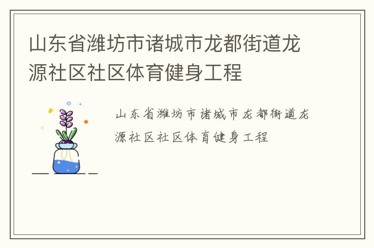 山东省潍坊市诸城市龙都街道龙源社区社区体育健身工程
