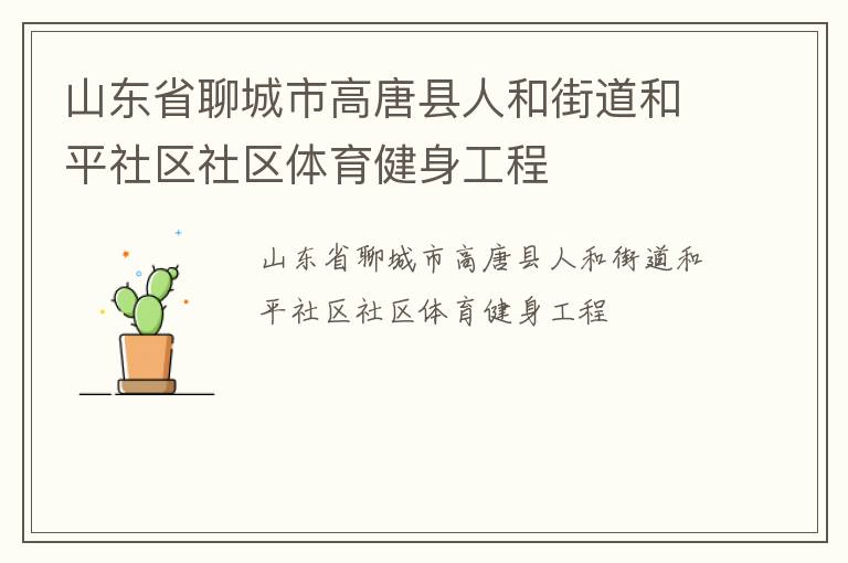 山东省聊城市高唐县人和街道和平社区社区体育健身工程