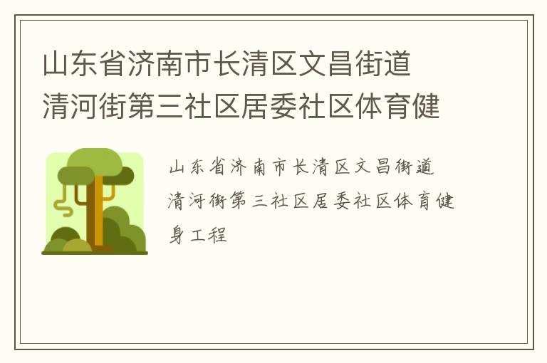 山东省济南市长清区文昌街道  清河街第三社区居委社区体育健身工程