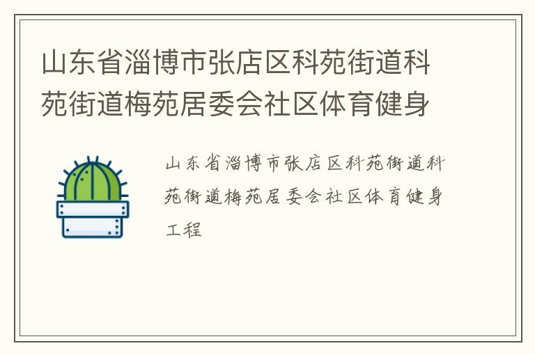 山东省淄博市张店区科苑街道科苑街道梅苑居委会社区体育健身工程