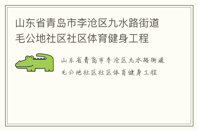 山东省青岛市李沧区九水路街道毛公地社区社区体育健身工程