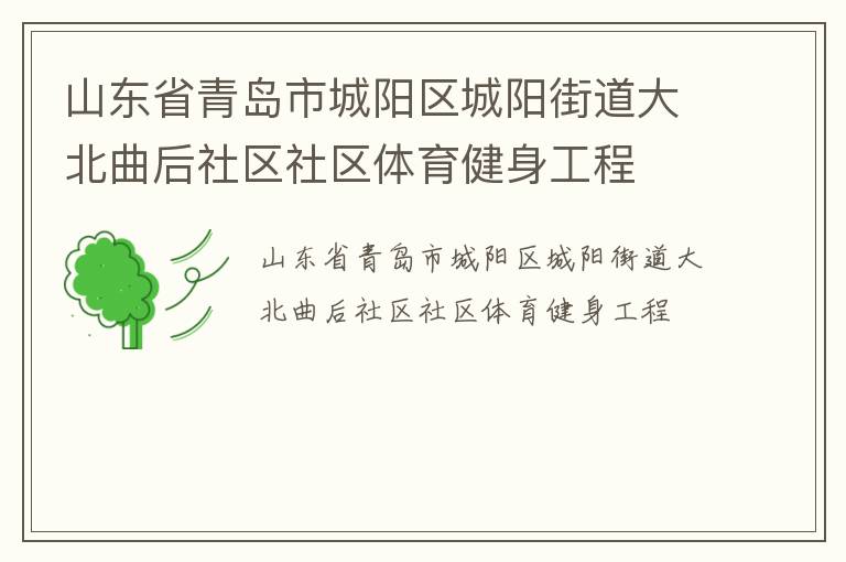 山东省青岛市城阳区城阳街道大北曲后社区社区体育健身工程