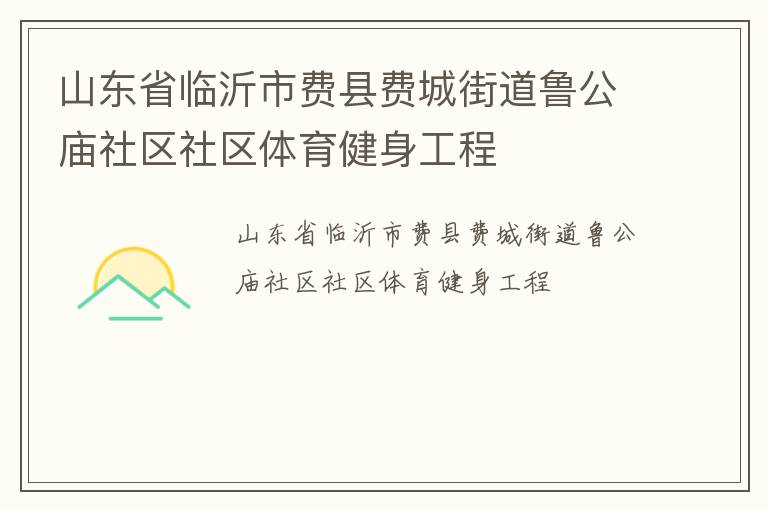山东省临沂市费县费城街道鲁公庙社区社区体育健身工程
