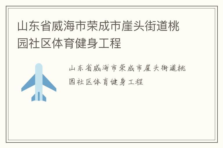 山东省威海市荣成市崖头街道桃园社区体育健身工程
