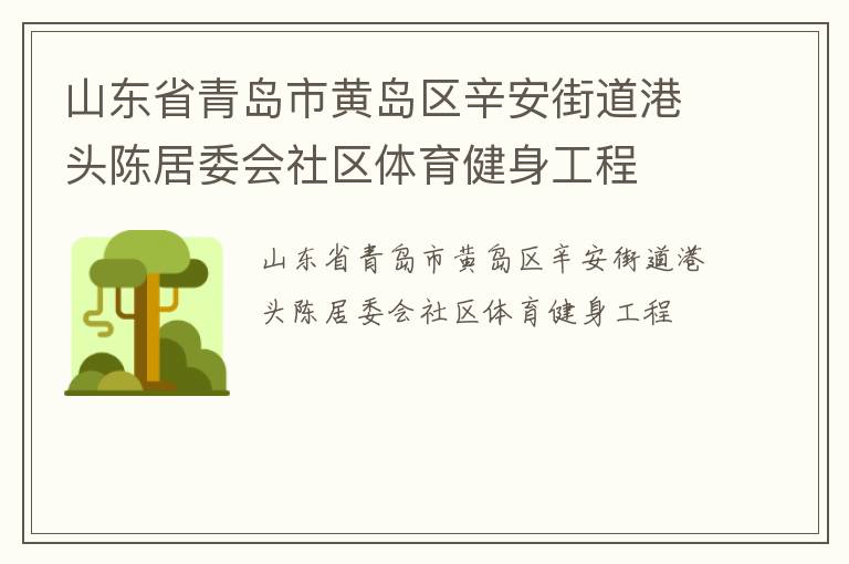 山东省青岛市黄岛区辛安街道港头陈居委会社区体育健身工程