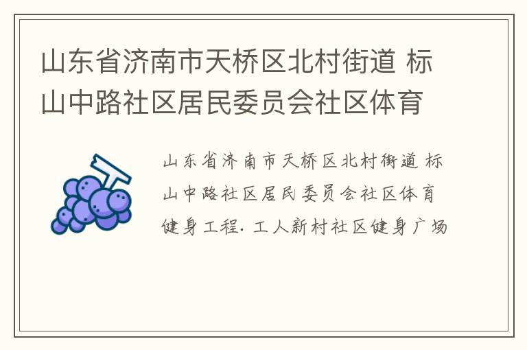 山东省济南市天桥区北村街道 标山中路社区居民委员会社区体育健身工程.工人新村社区健身广场