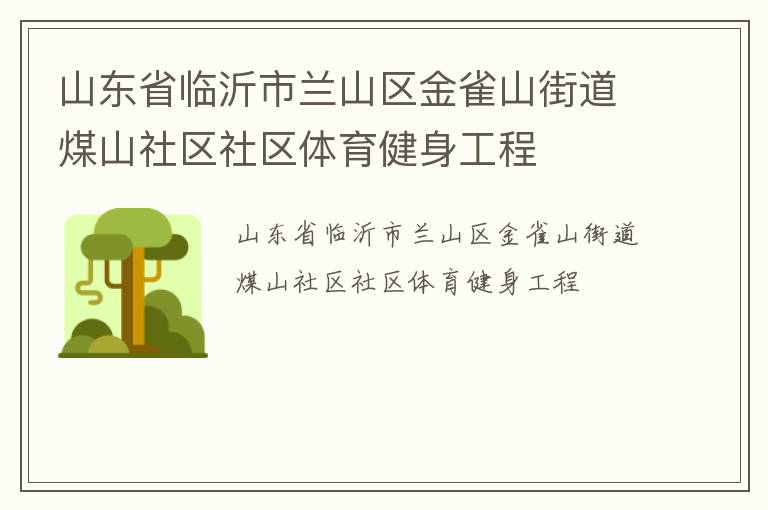 山东省临沂市兰山区金雀山街道煤山社区社区体育健身工程