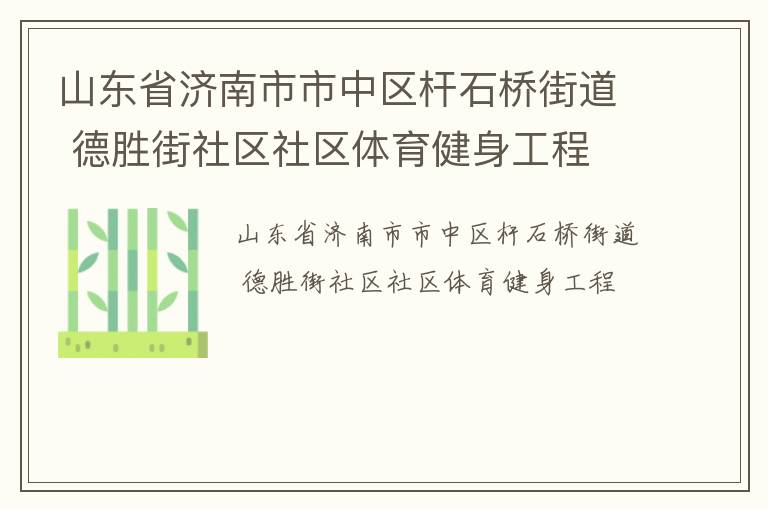 山东省济南市市中区杆石桥街道 德胜街社区社区体育健身工程