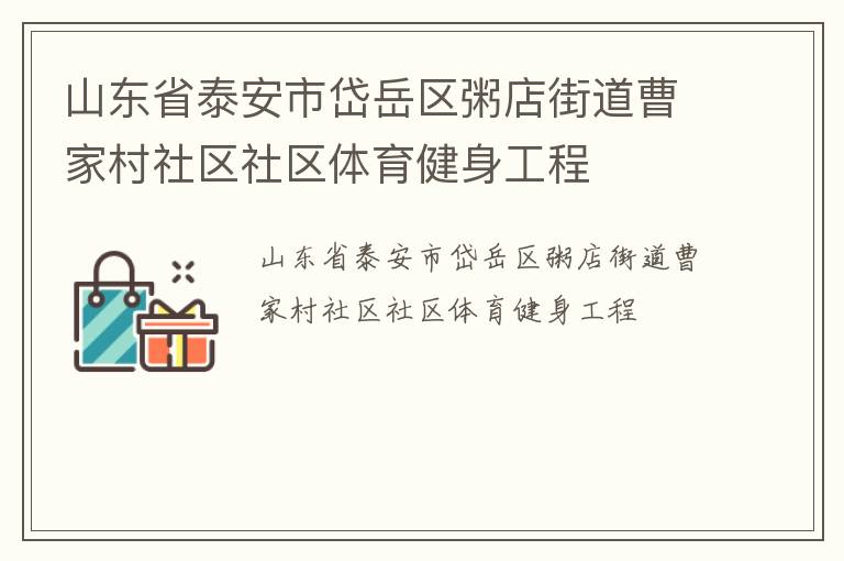 山东省泰安市岱岳区粥店街道曹家村社区社区体育健身工程