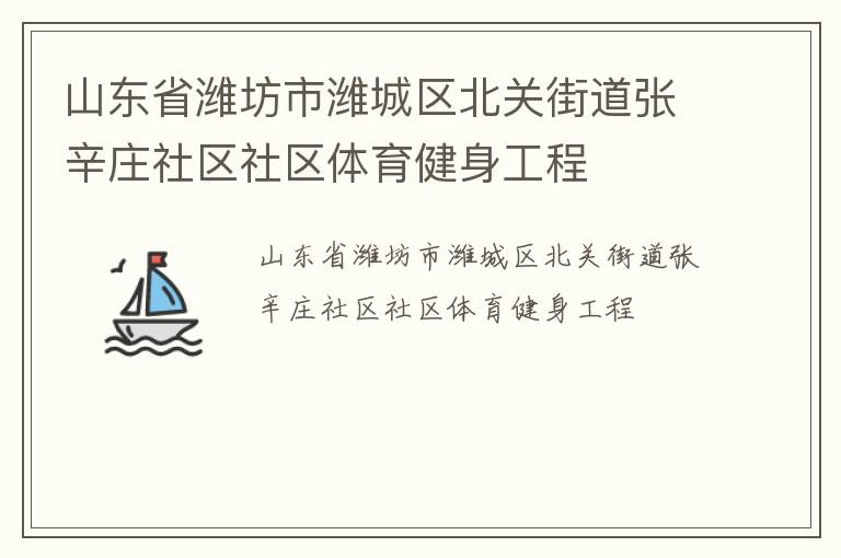 山东省潍坊市潍城区北关街道张辛庄社区社区体育健身工程