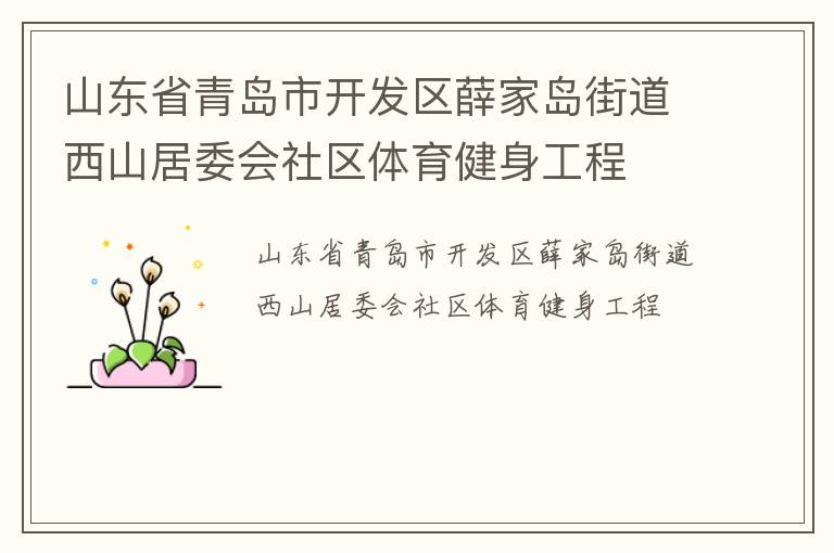 山东省青岛市开发区薛家岛街道西山居委会社区体育健身工程