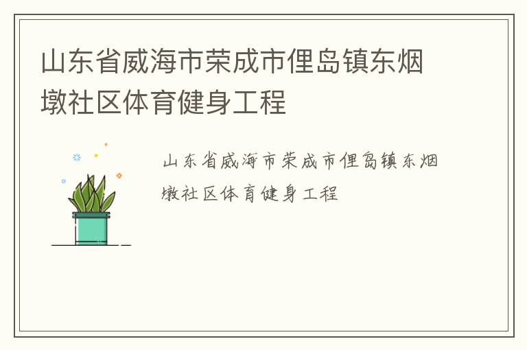 山东省威海市荣成市俚岛镇东烟墩社区体育健身工程