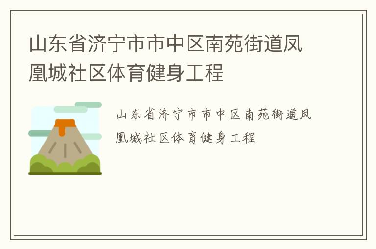 山东省济宁市市中区南苑街道凤凰城社区体育健身工程