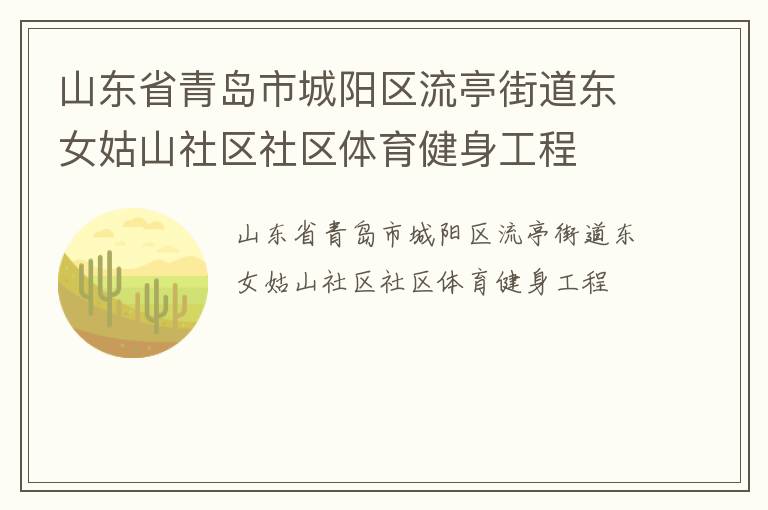 山东省青岛市城阳区流亭街道东女姑山社区社区体育健身工程