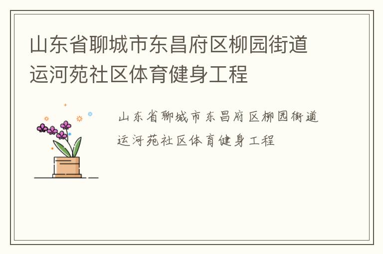 山东省聊城市东昌府区柳园街道运河苑社区体育健身工程