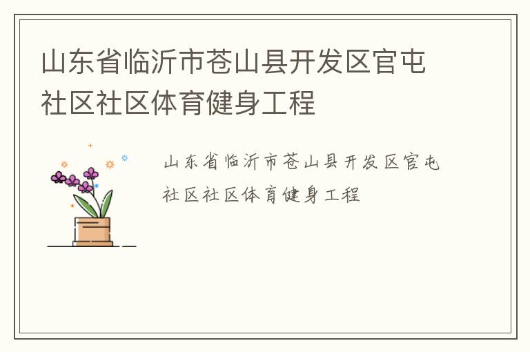 山东省临沂市苍山县开发区官屯社区社区体育健身工程