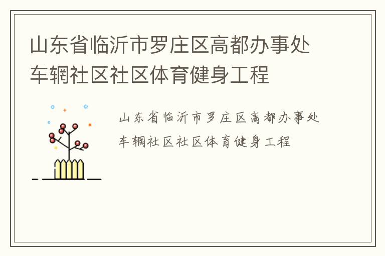 山东省临沂市罗庄区高都办事处车辋社区社区体育健身工程
