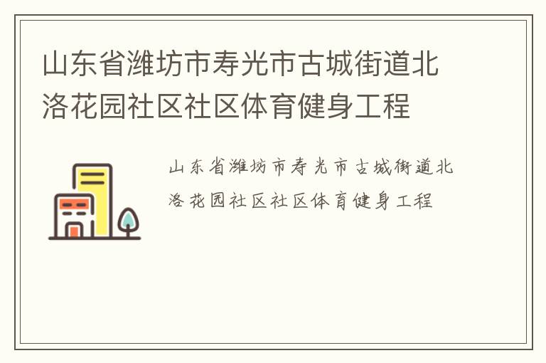 山东省潍坊市寿光市古城街道北洛花园社区社区体育健身工程