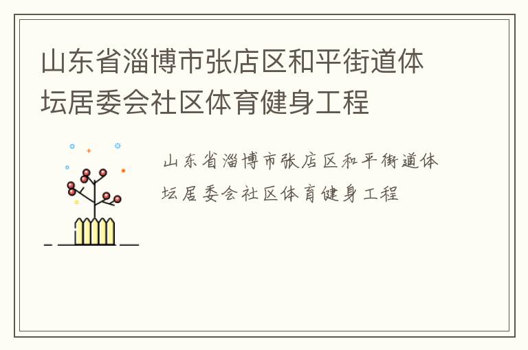 山东省淄博市张店区和平街道体坛居委会社区体育健身工程