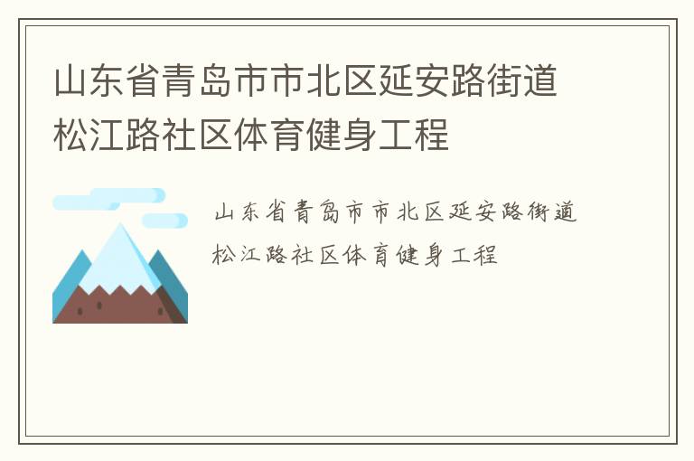 山东省青岛市市北区延安路街道松江路社区体育健身工程