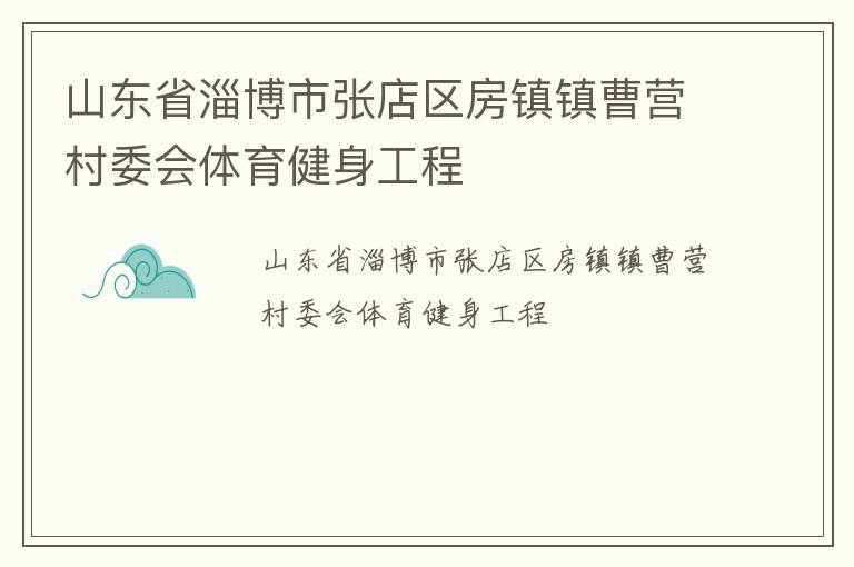 山东省淄博市张店区房镇镇曹营村委会体育健身工程