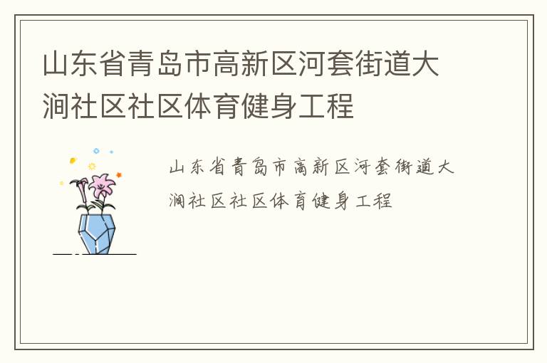 山东省青岛市高新区河套街道大涧社区社区体育健身工程