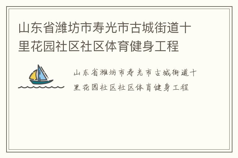山东省潍坊市寿光市古城街道十里花园社区社区体育健身工程