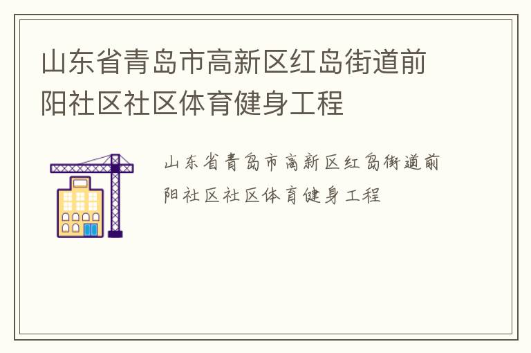 山东省青岛市高新区红岛街道前阳社区社区体育健身工程