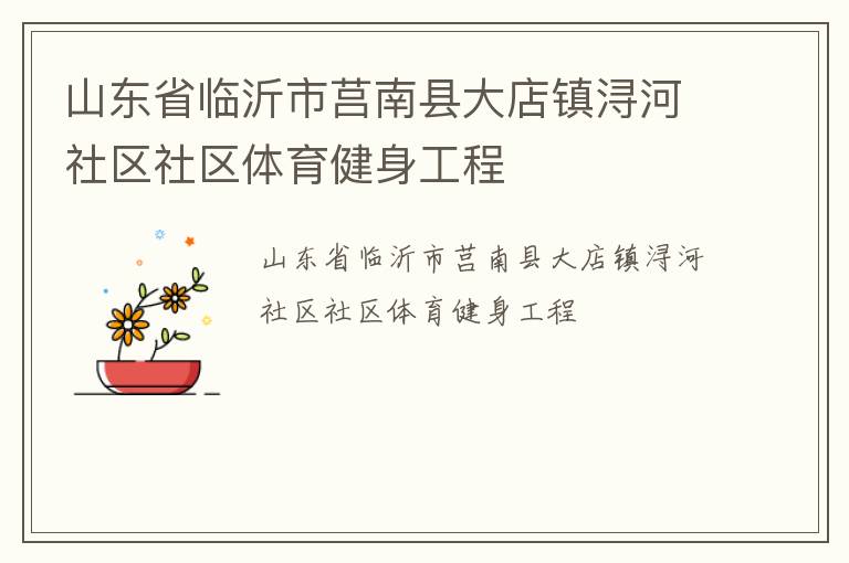 山东省临沂市莒南县大店镇浔河社区社区体育健身工程